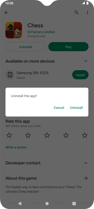 Press Uninstall.