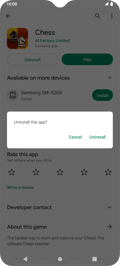 Press Uninstall.