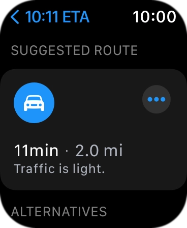 Press the required route. Press the required route.