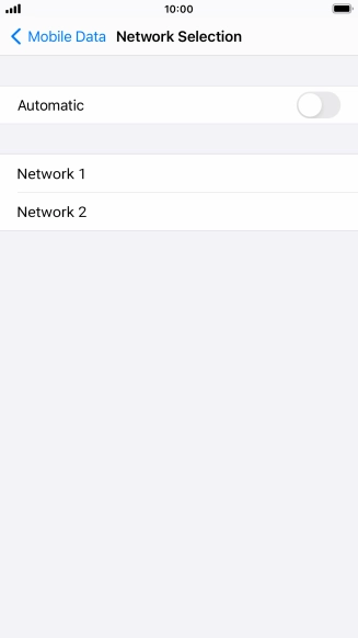 If you turn off the function, press the required network.