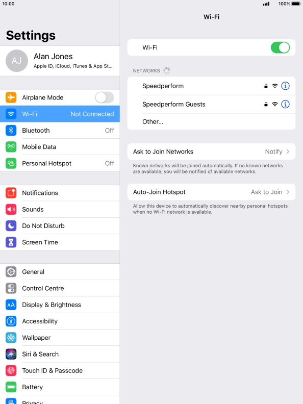 Press the required Wi-Fi network and key in the password for the Wi-Fi network. Press the required Wi-Fi network and key in the password for the Wi-Fi network.