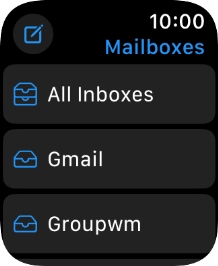 Press the required email account. Press the required email account.