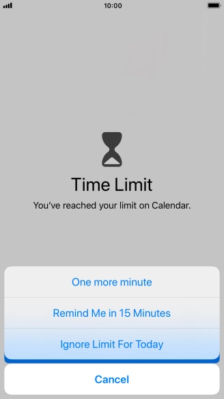 Press the required setting.