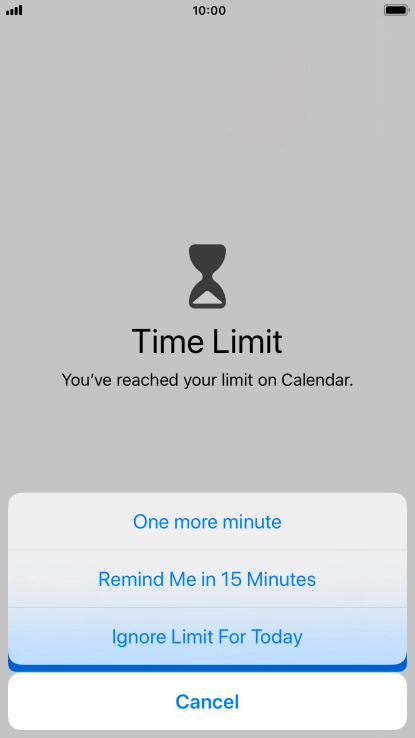 Press the required setting.