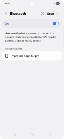 Press the required Bluetooth device and follow the instructions on the screen to pair the device with your phone. Press the required Bluetooth device and follow the instructions on the screen to pair the device with your phone.