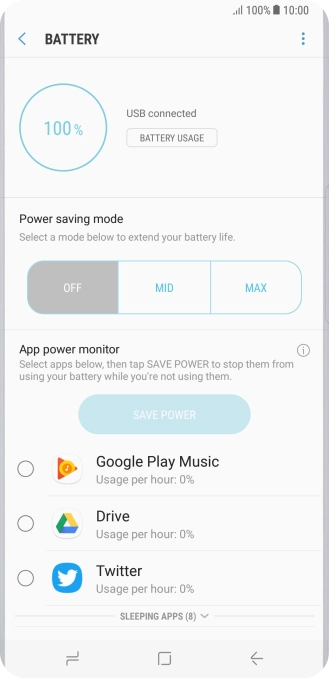 Press the required setting. Press the required setting.