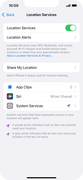 Press the required app.