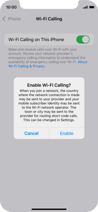 If you turn on the function, press Enable. If you turn on the function, press Enable.