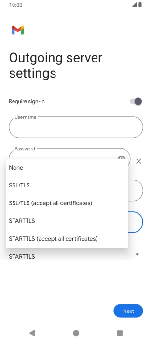 Press SSL/TLS.