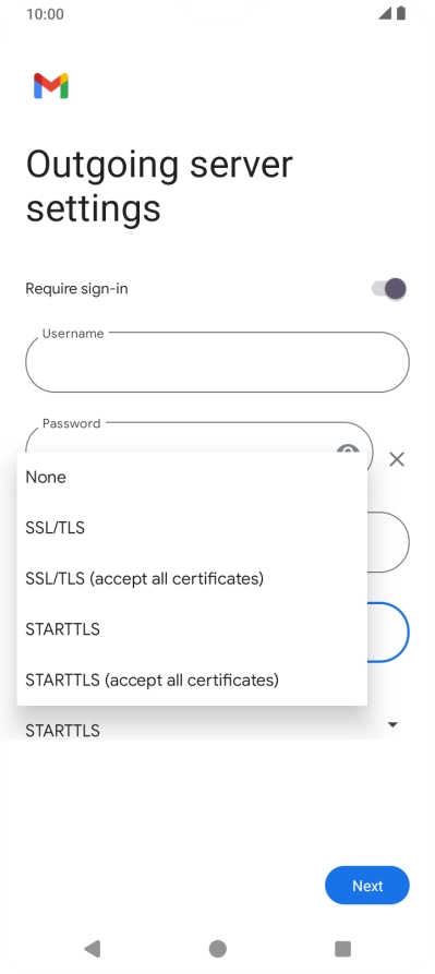 Press SSL/TLS.
