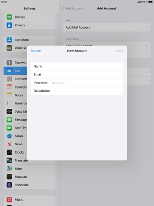 Press Password and key in the password for your email account. Press Password and key in the password for your email account.