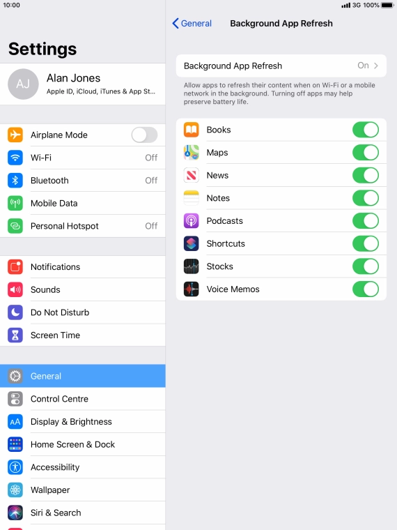 Press Background App Refresh. Press Background App Refresh.