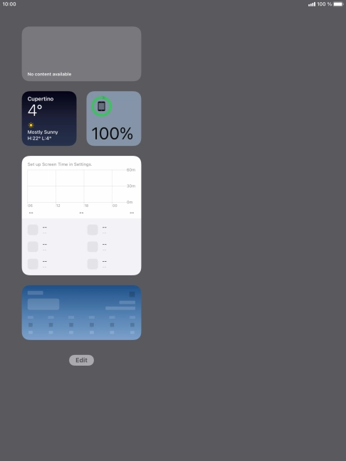 Press and hold the required widget. Press and hold the required widget.