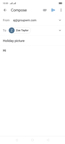 Press the attachment icon. Press the attachment icon.