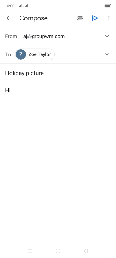Press the attachment icon. Press the attachment icon.