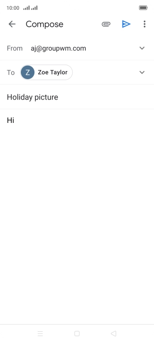 Press the attachment icon. Press the attachment icon.
