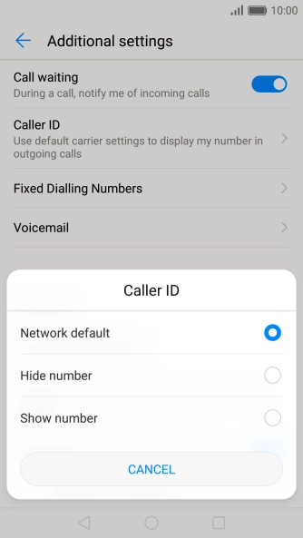 Press Show number to turn on caller identification.