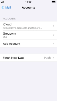 Press the name of the email account you've just set up. Press the name of the email account you've just set up.