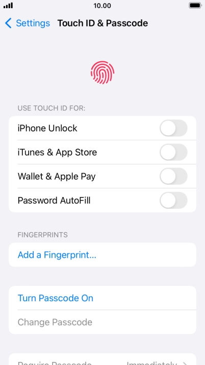 Press Add a Fingerprint... and follow the instructions on the screen to add your fingerprint.