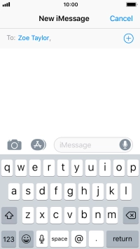 If the recipient can receive iMessages, iMessage is displayed in the text input field.