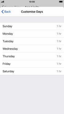 Press the required days.
