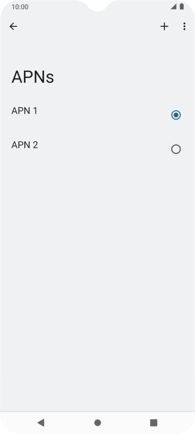 Press the field next to the data connection to activate it.