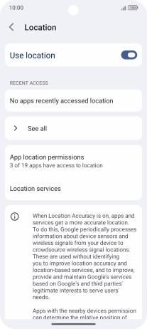 Press App location permissions. Press App location permissions.