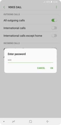 Key in your barring password and press OK. The default barring password is 0000. Key in your barring password and press OK. The default barring password is 0000.