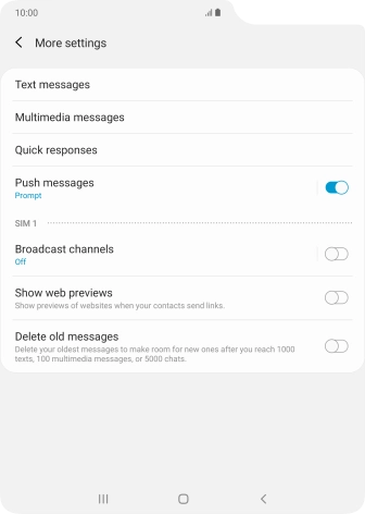 Press Text messages. Press Text messages.