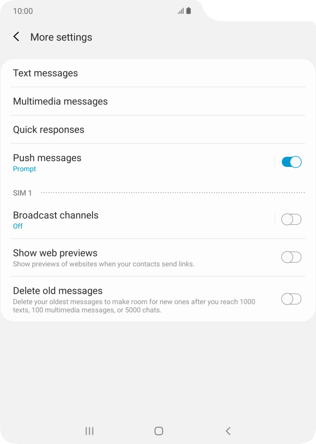 Press Text messages. Press Text messages.