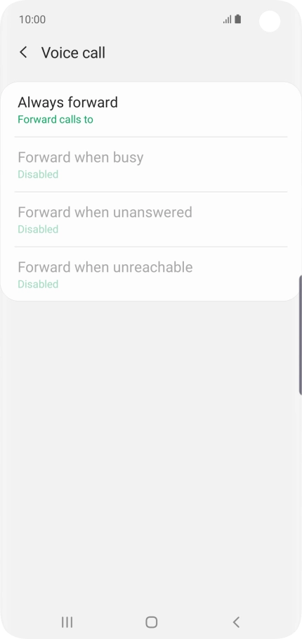 Press the required divert type. Press the required divert type.