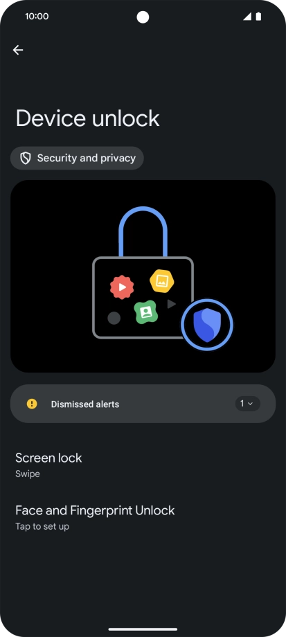 Press Face and Fingerprint Unlock. Press Face and Fingerprint Unlock.