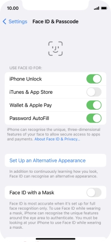Press the indicators next to the required settings to turn them on or off. Press the indicators next to the required settings to turn them on or off.