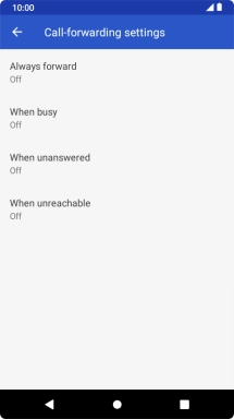 Press the required divert type.