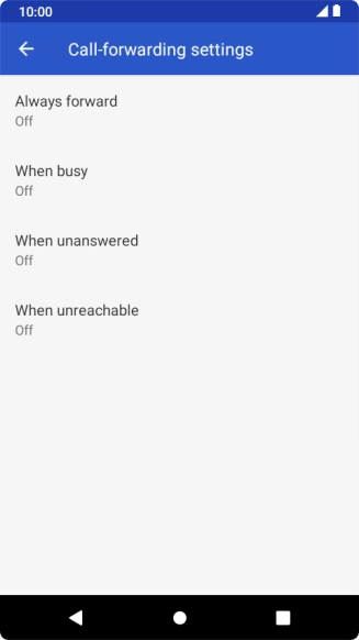 Press the required divert type.
