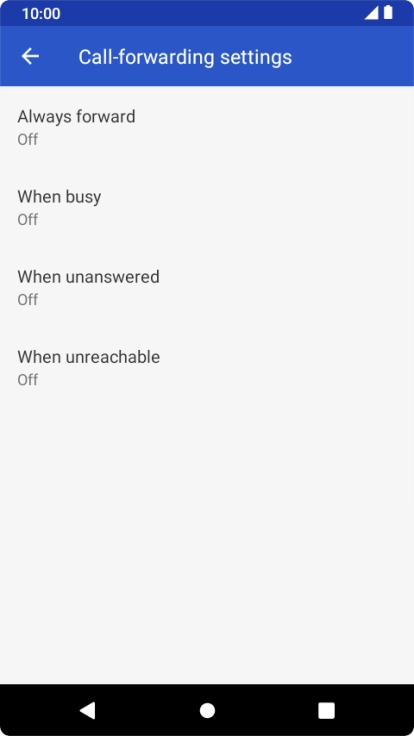 Press the required divert type.