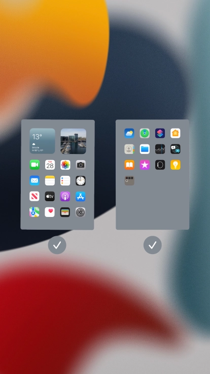 Press the fields below the required home screens to select or deselect them. Press the fields below the required home screens to select or deselect them.