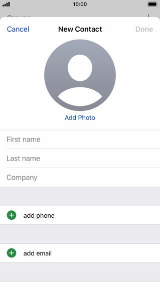 Press First name and key in the first name.
