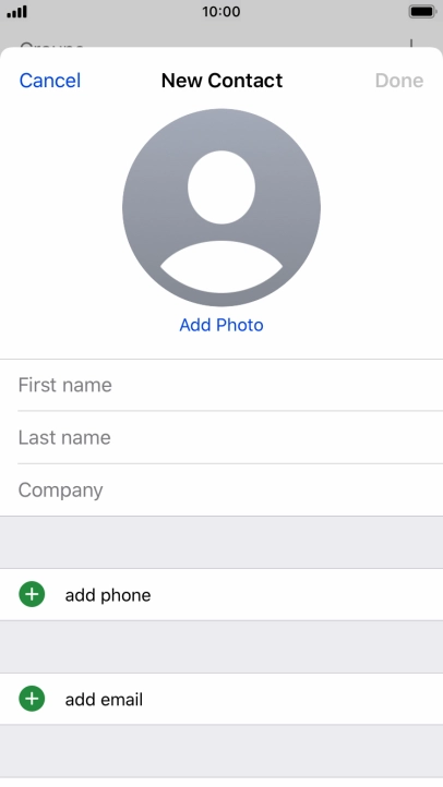 Press First name and key in the first name.