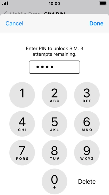 Key in your PIN and press Done. Key in your PIN and press Done.