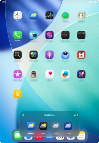 Press the required setting to select the size of app icons on the home screen. Press the required setting to select the size of app icons on the home screen.