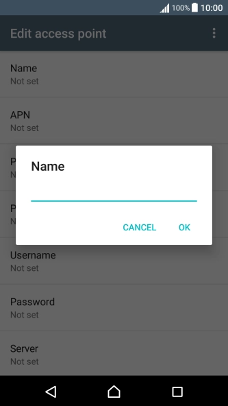 Key in Vodafone Internet and press OK.