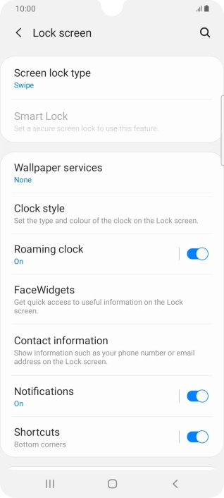 Press Screen lock type. Press Screen lock type.