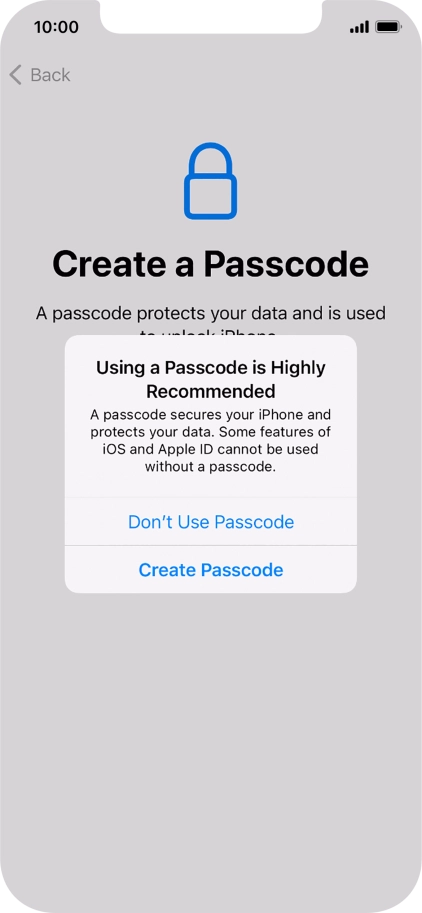 If you turn off the function, press Don't Use Passcode. If you turn off the function, press Don't Use Passcode.