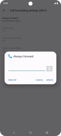 Press TURN OFF.