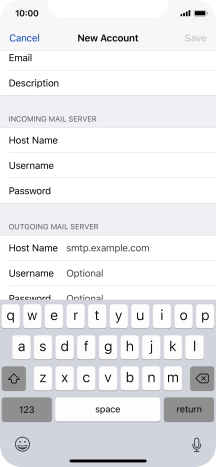 Press Host Name and key in the name or IP address of your email provider's outgoing server. Please note that if you can't send email messages when using your email provider's outgoing server, key in smtp.vodafone.net.au (Vodafone's outgoing server). Press Host Name and key in the name or IP address of your email provider's outgoing server. Please note that if you can't send email messages when using your email provider's outgoing server, key in smtp.vodafone.net.au (Vodafone's outgoing server).