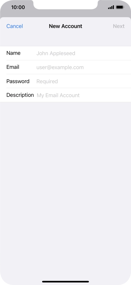 Press Name and key in the required sender name.