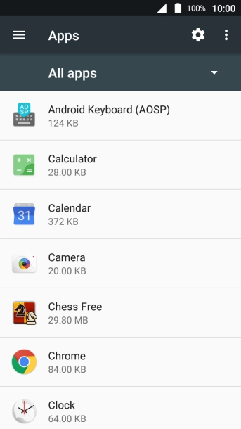 Press the required app.