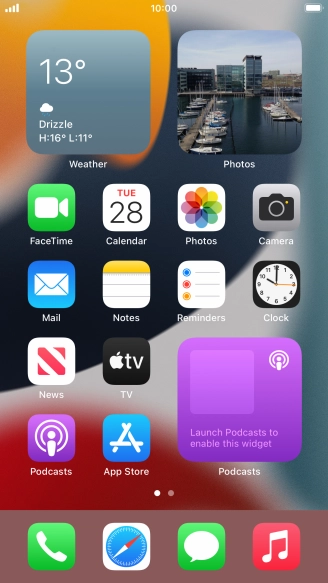 If you're using a Widget Stack: slide up or down on the stack to select the required widget.