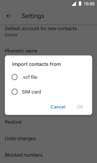 Press SIM card.